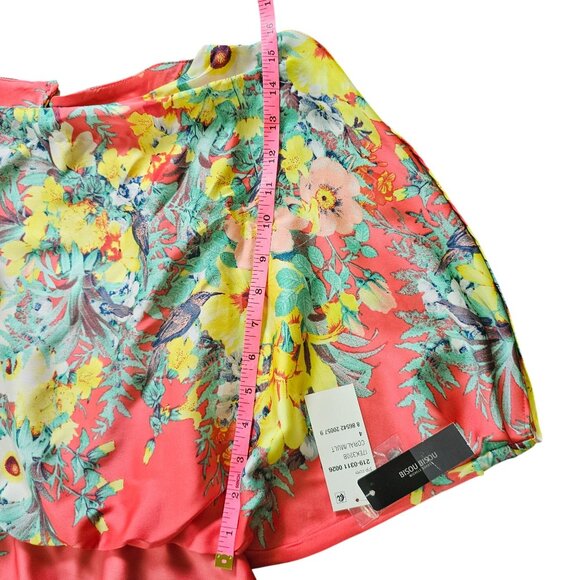 NWT Bisou Bisou Satin Mini Dress Cape Sleeves & Waist Tie Open shoulders sz 4 - Picture 12 of 13